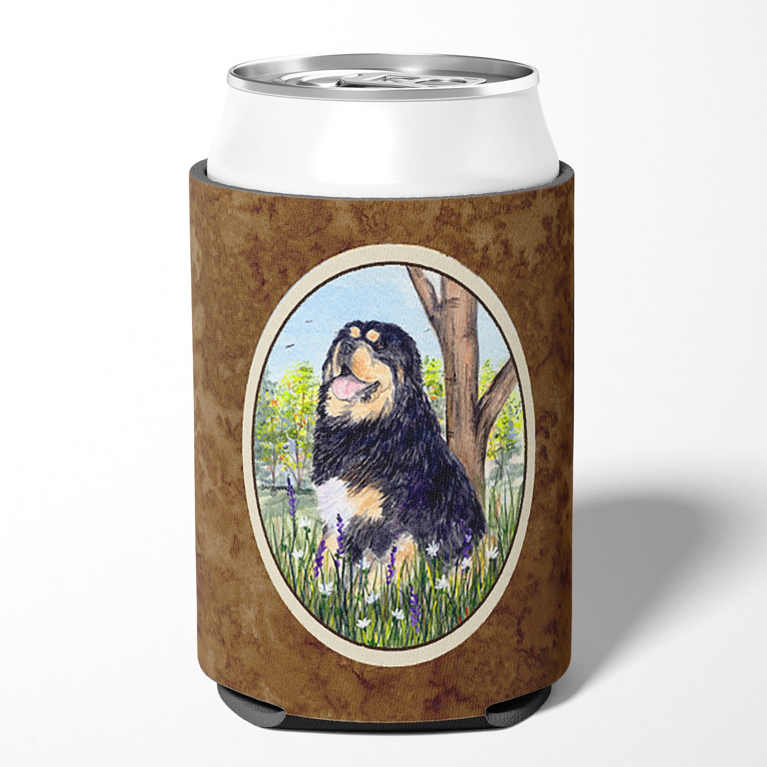 Tibetan Mastiff Can or Bottle Beverage Insulator Hugger.