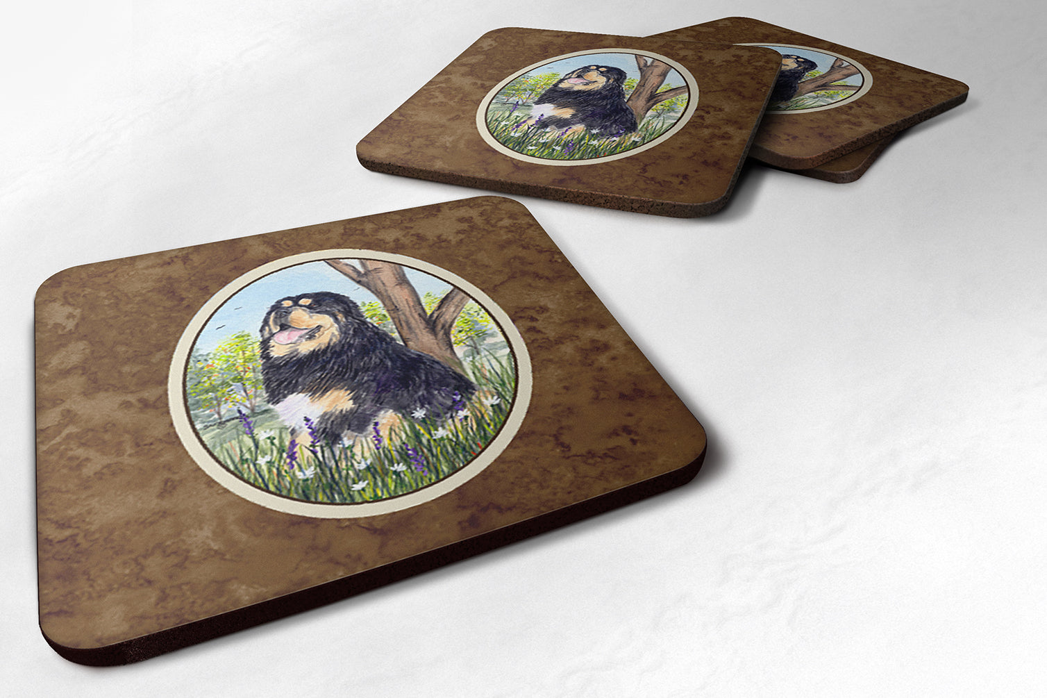 Set of 4 Tibetan Mastiff Foam Coasters - the-store.com