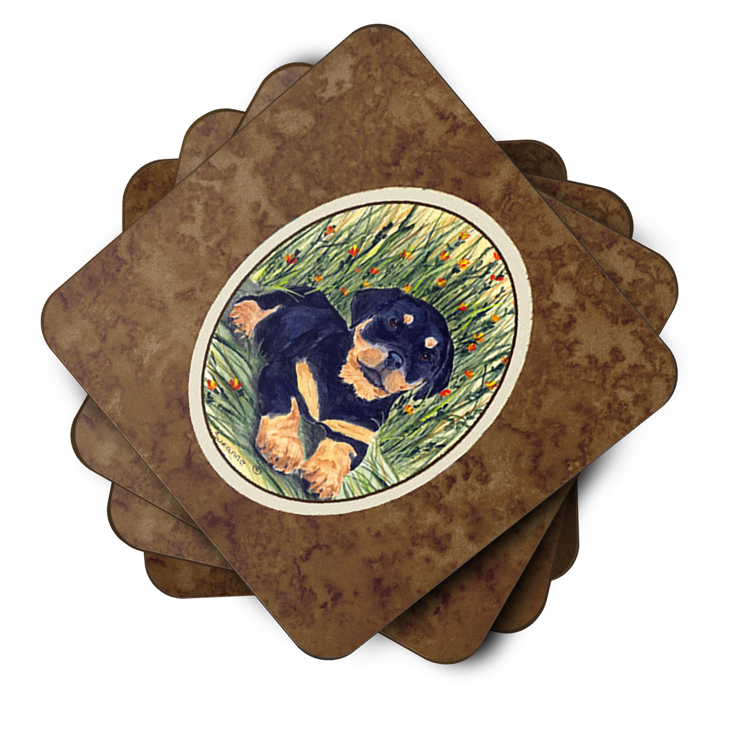 Set of 4 Rottweiler Foam Coasters - the-store.com