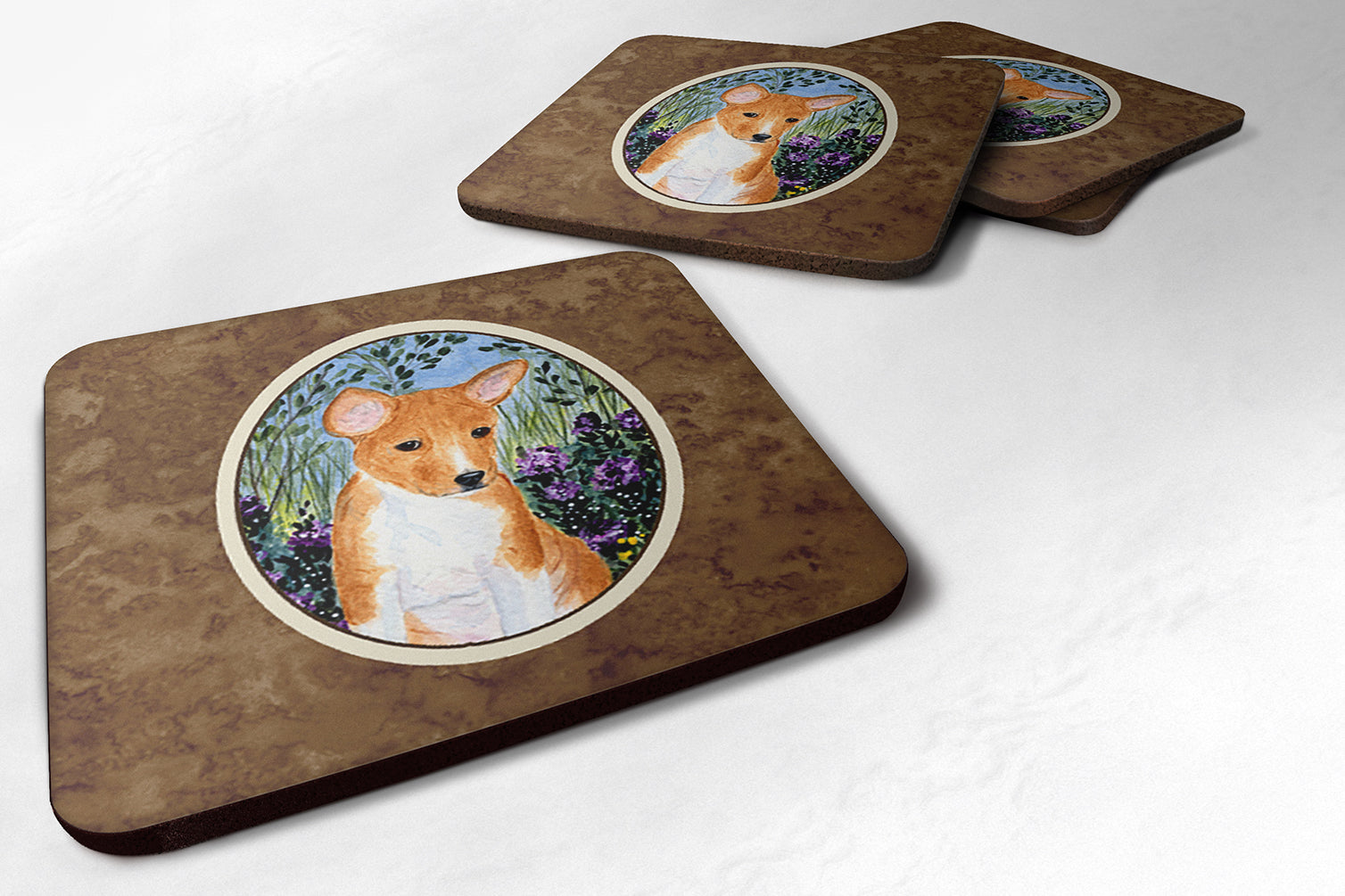 Set of 4 Basenji Foam Coasters - the-store.com