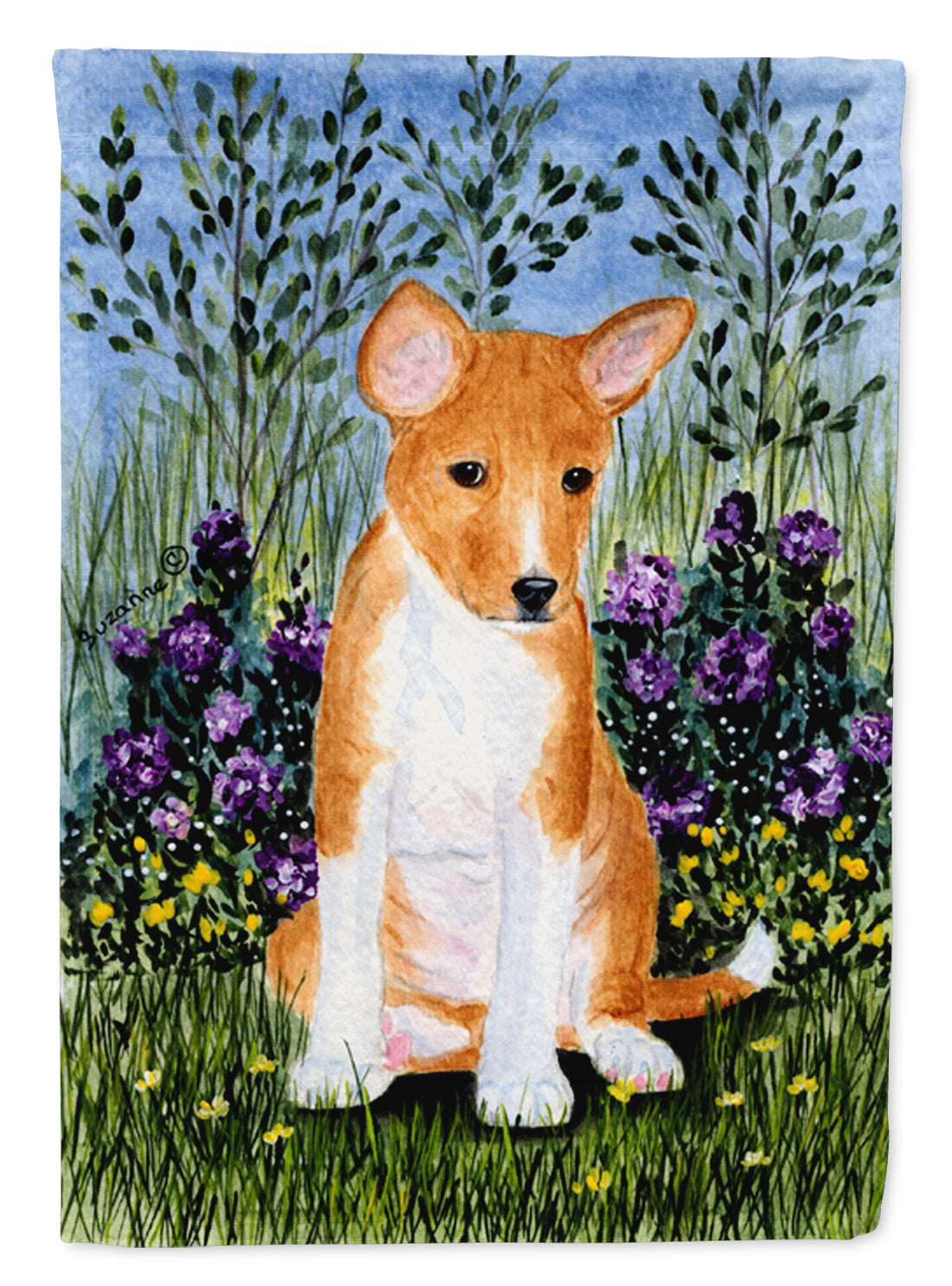 Basenji Flag Garden Size.