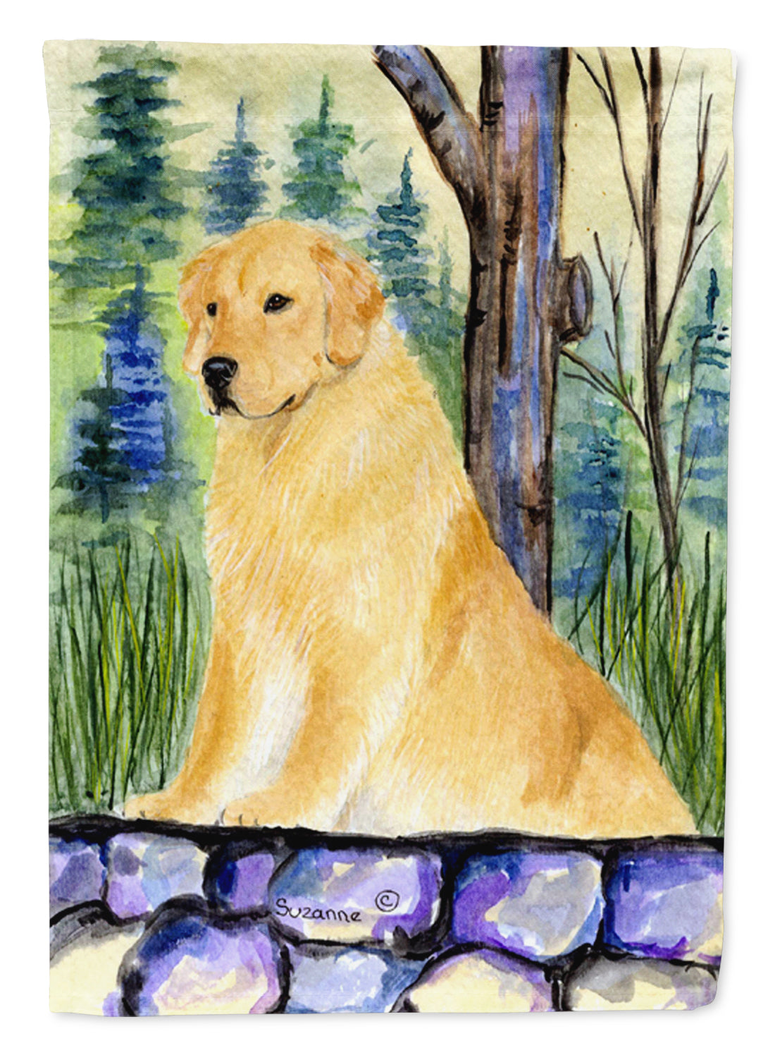 Golden Retriever Flag Canvas House Size  the-store.com.