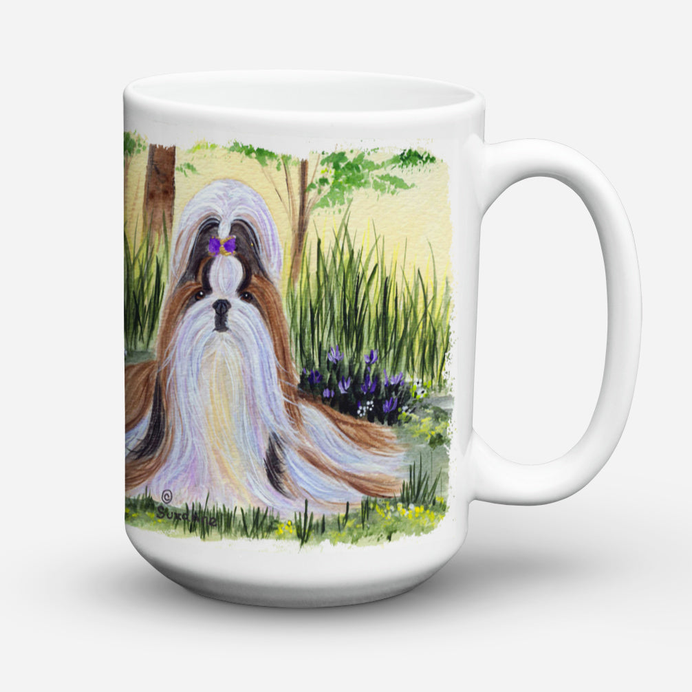 Shih Tzu Dishwasher Safe Microwavable Ceramic Coffee Mug 15 ounce SS8112CM15  the-store.com.