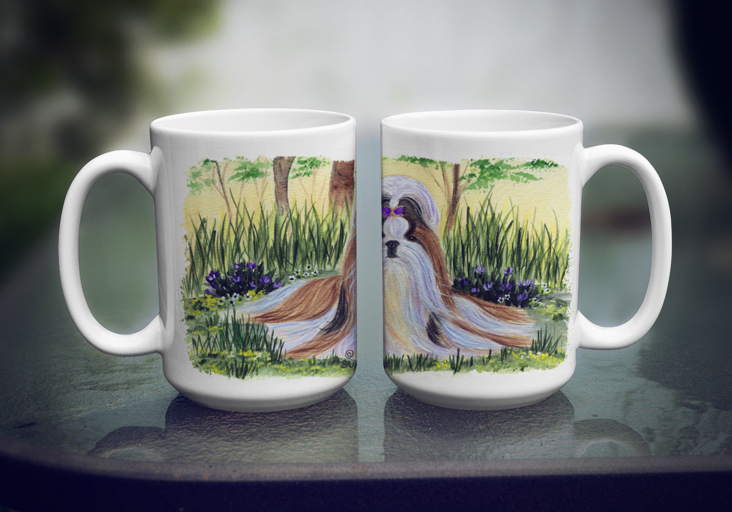 Shih Tzu Dishwasher Safe Microwavable Ceramic Coffee Mug 15 ounce SS8112CM15  the-store.com.