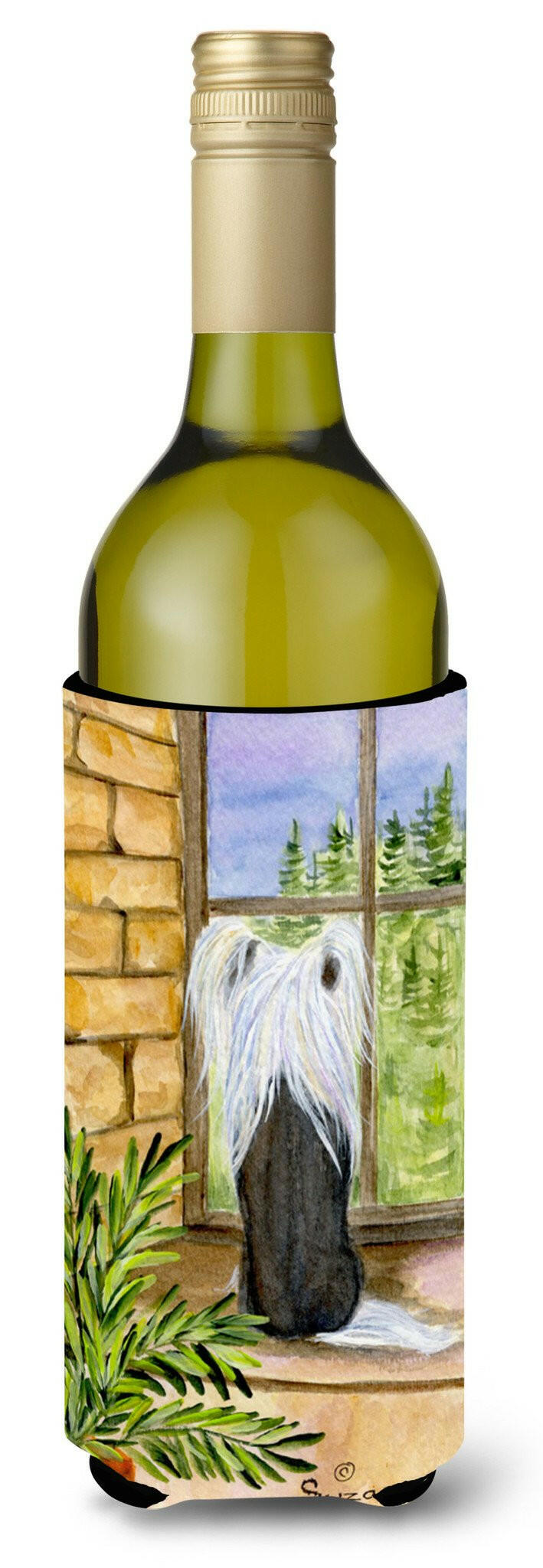 Chinese Crested Wine Bottle Beverage Insulator Beverage Insulator Hugger SS8121LITERK by Caroline&#39;s Treasures