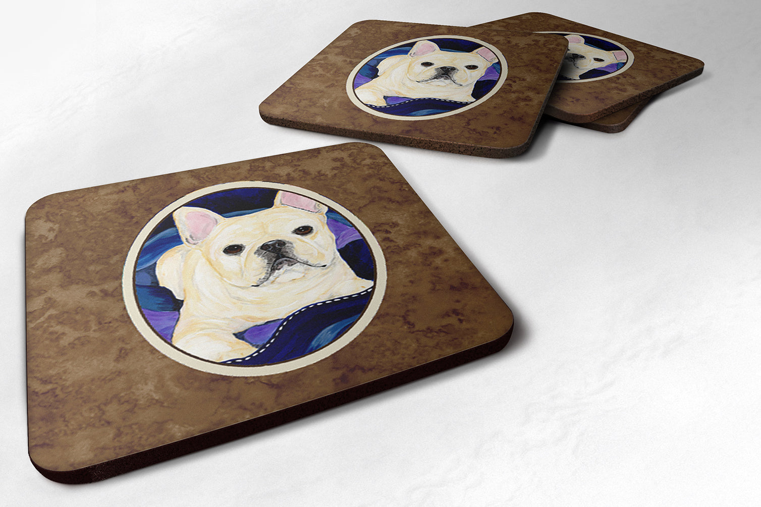 Set of 4 French Bulldog Foam Coasters - the-store.com