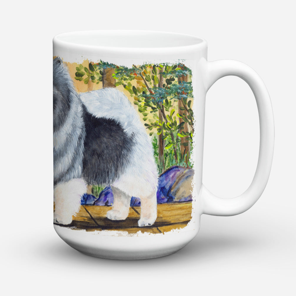 Keeshond Dishwasher Safe Microwavable Ceramic Coffee Mug 15 ounce SS8127CM15  the-store.com.