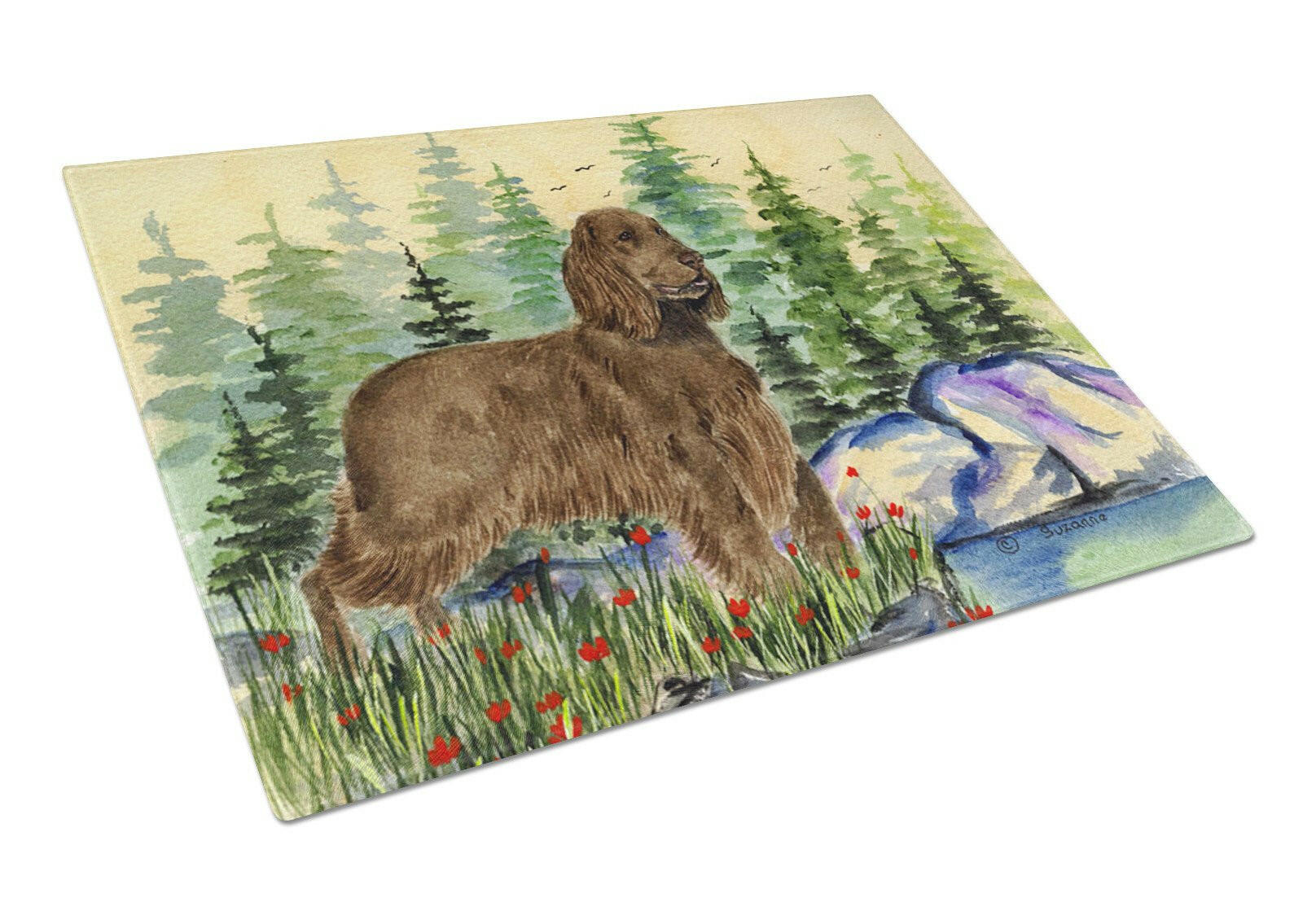 Field Spaniel Glass Cutting Board Large by Caroline's Treasures