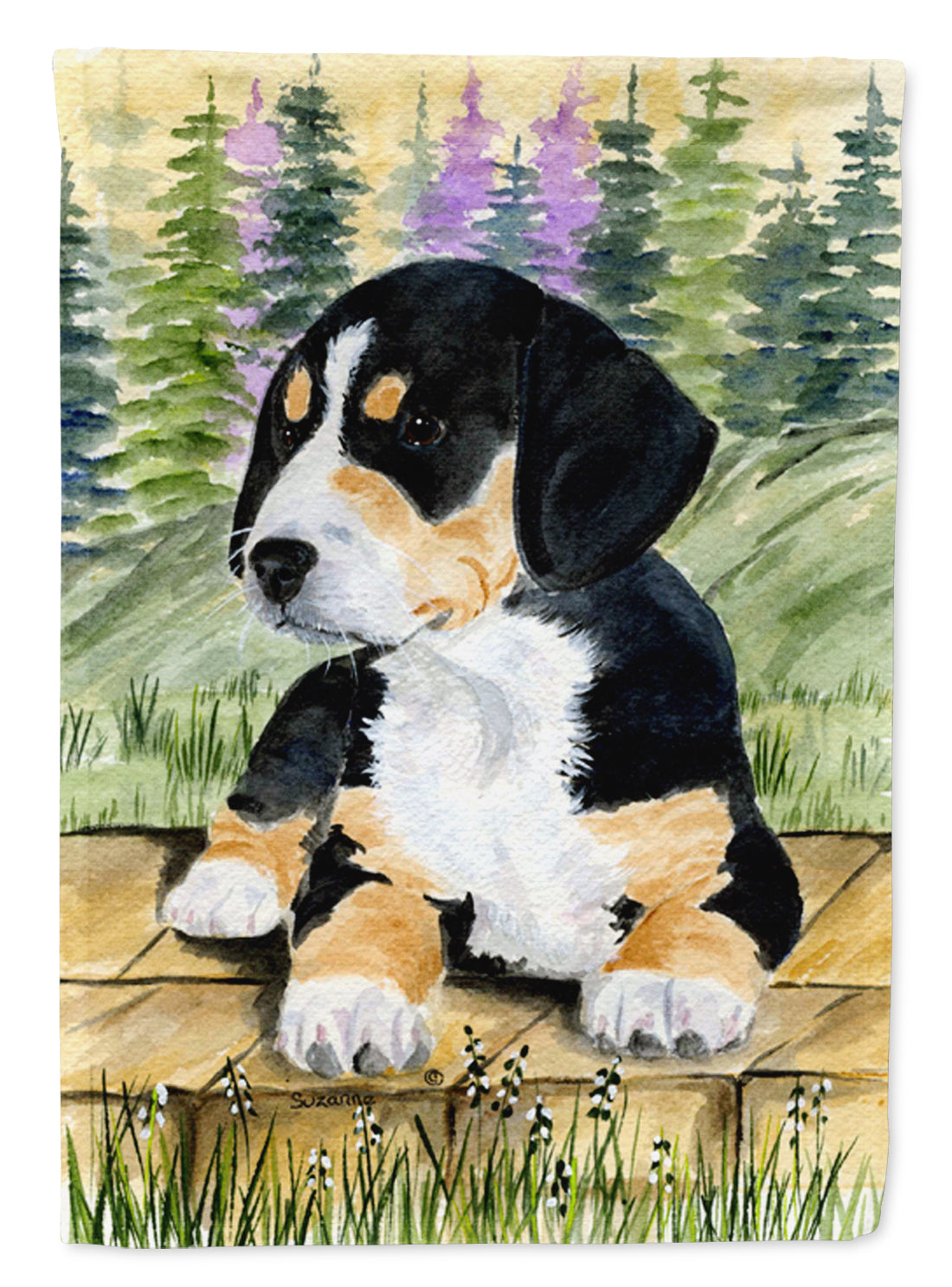 Entlebucher Mountain Dog Flag Canvas House Size  the-store.com.