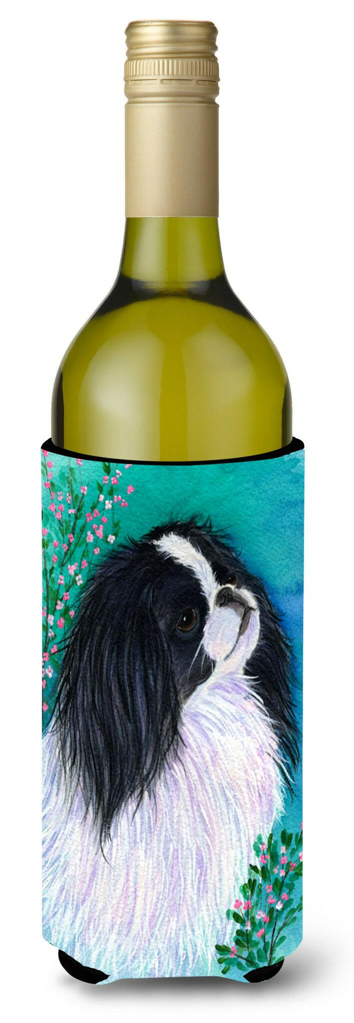 Japanese Chin Wine Bottle Beverage Insulator Beverage Insulator Hugger SS8134LITERK by Caroline's Treasures