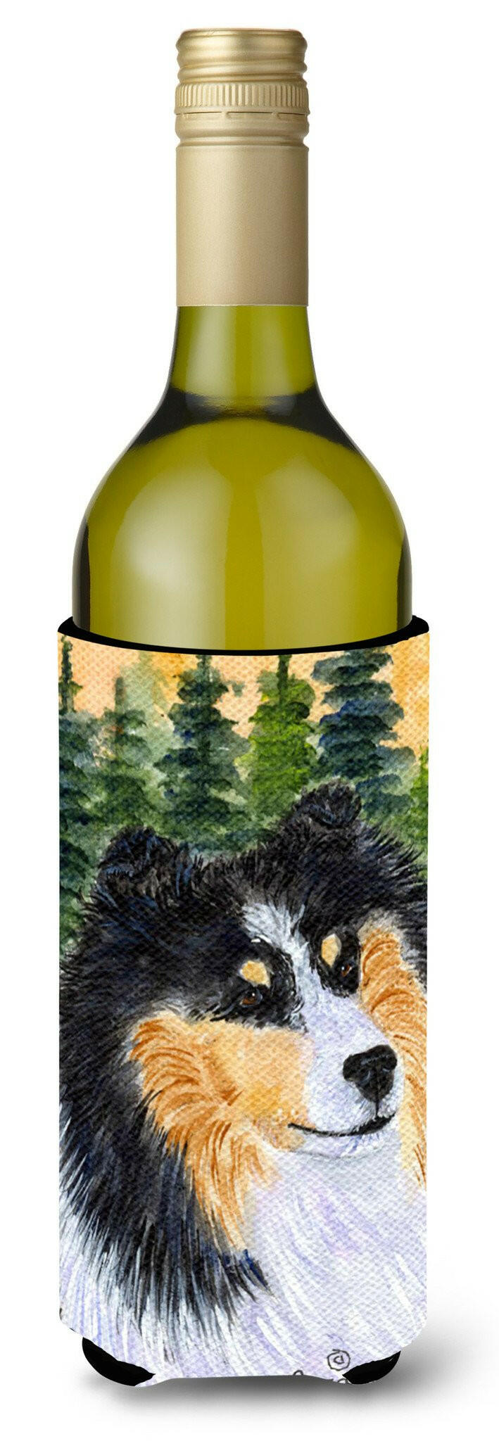 Sheltie Wine Bottle Beverage Insulator Beverage Insulator Hugger SS8140LITERK by Caroline's Treasures