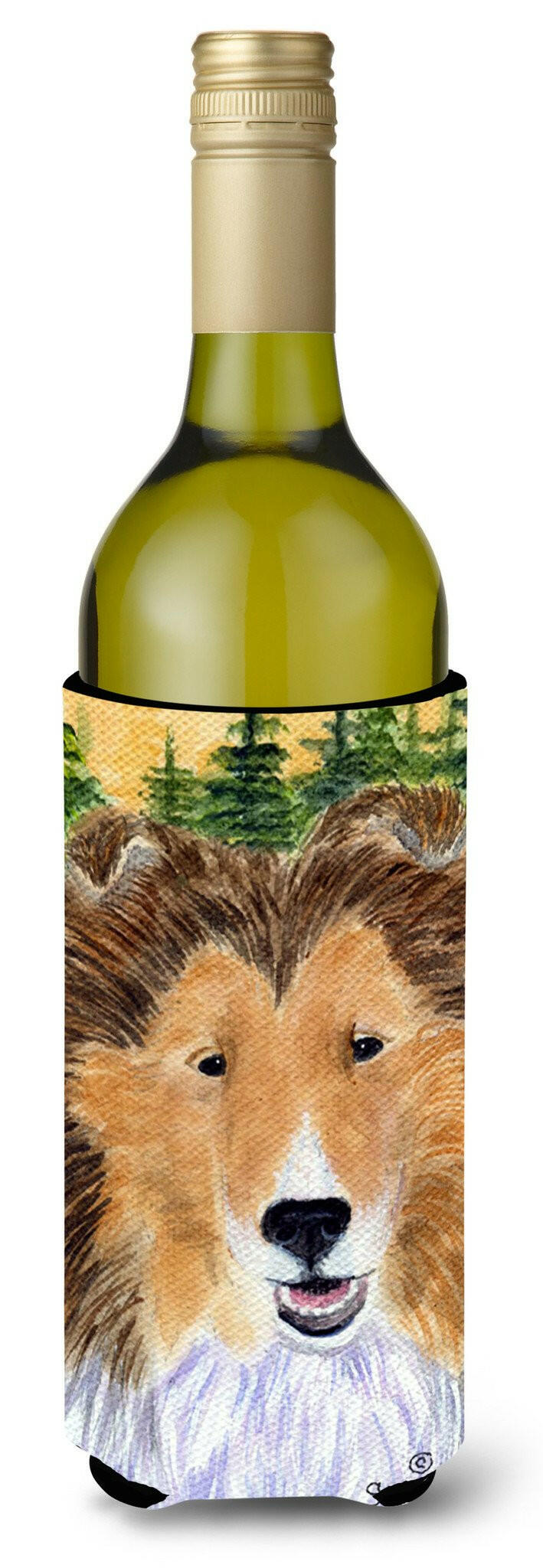 Sheltie Wine Bottle Beverage Insulator Beverage Insulator Hugger SS8141LITERK by Caroline's Treasures