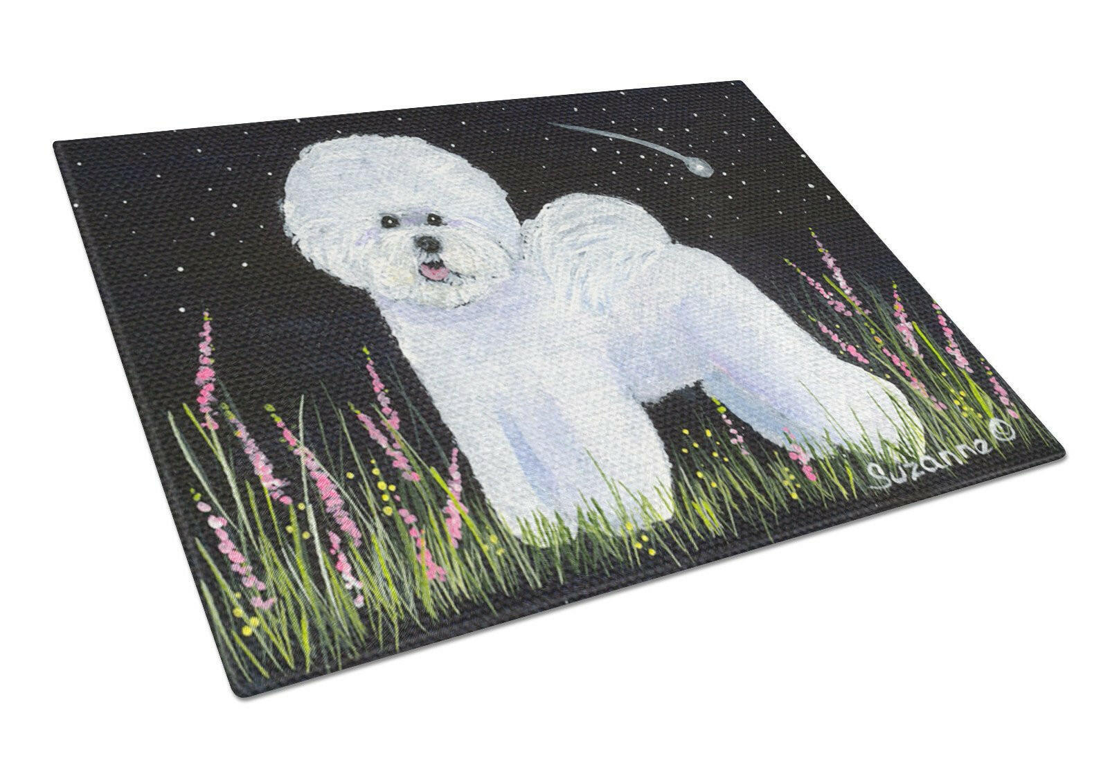 Bichon Frise Glass Cutting Board Large by Caroline's Treasures