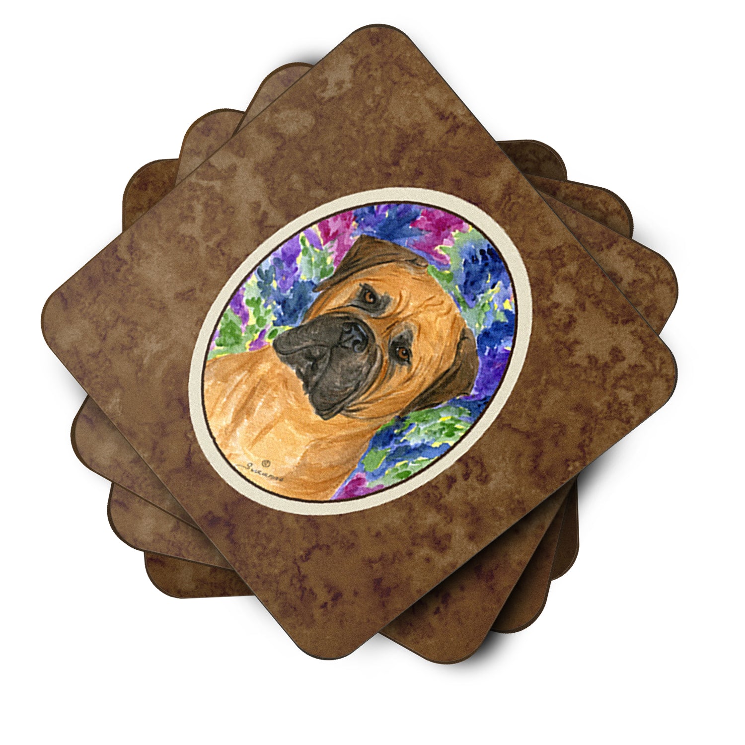 Set of 4 Bullmastiff Foam Coasters - the-store.com