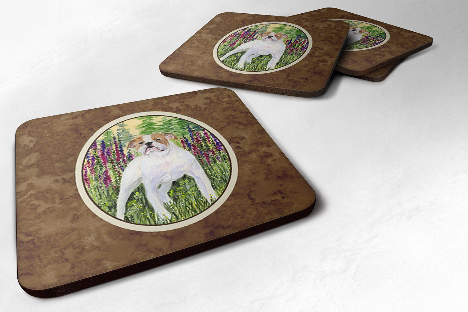 Set of 4 English Bulldog Foam Coasters - the-store.com