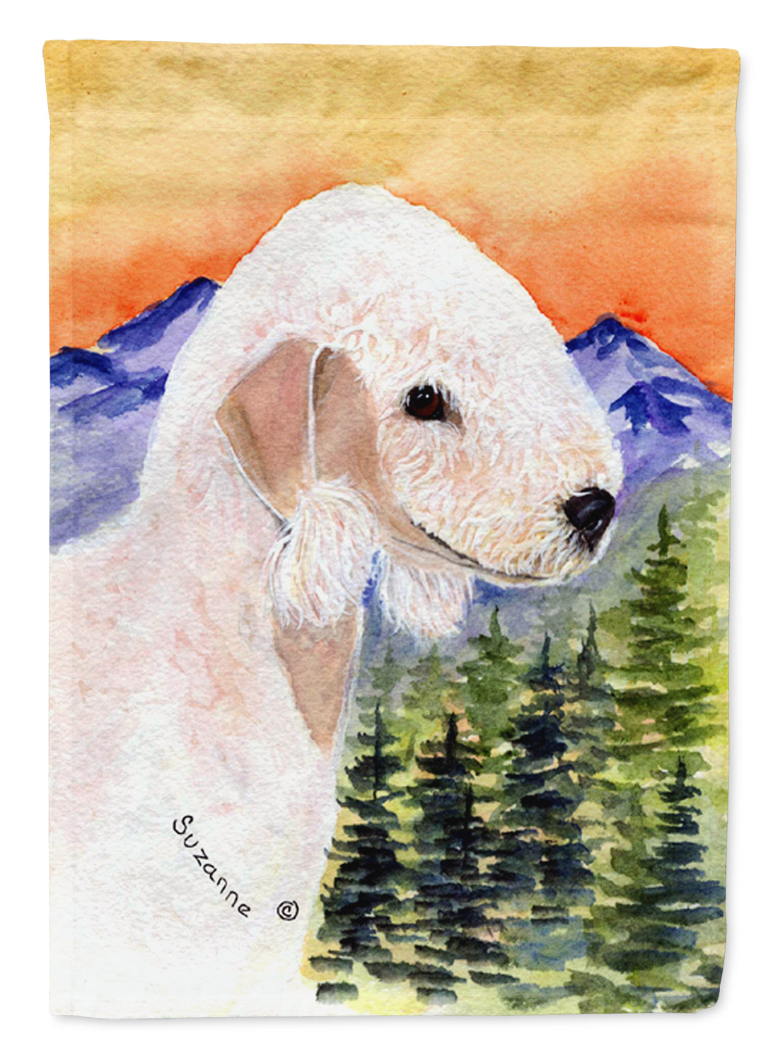 Bedlington Terrier Flag Canvas House Size  the-store.com.