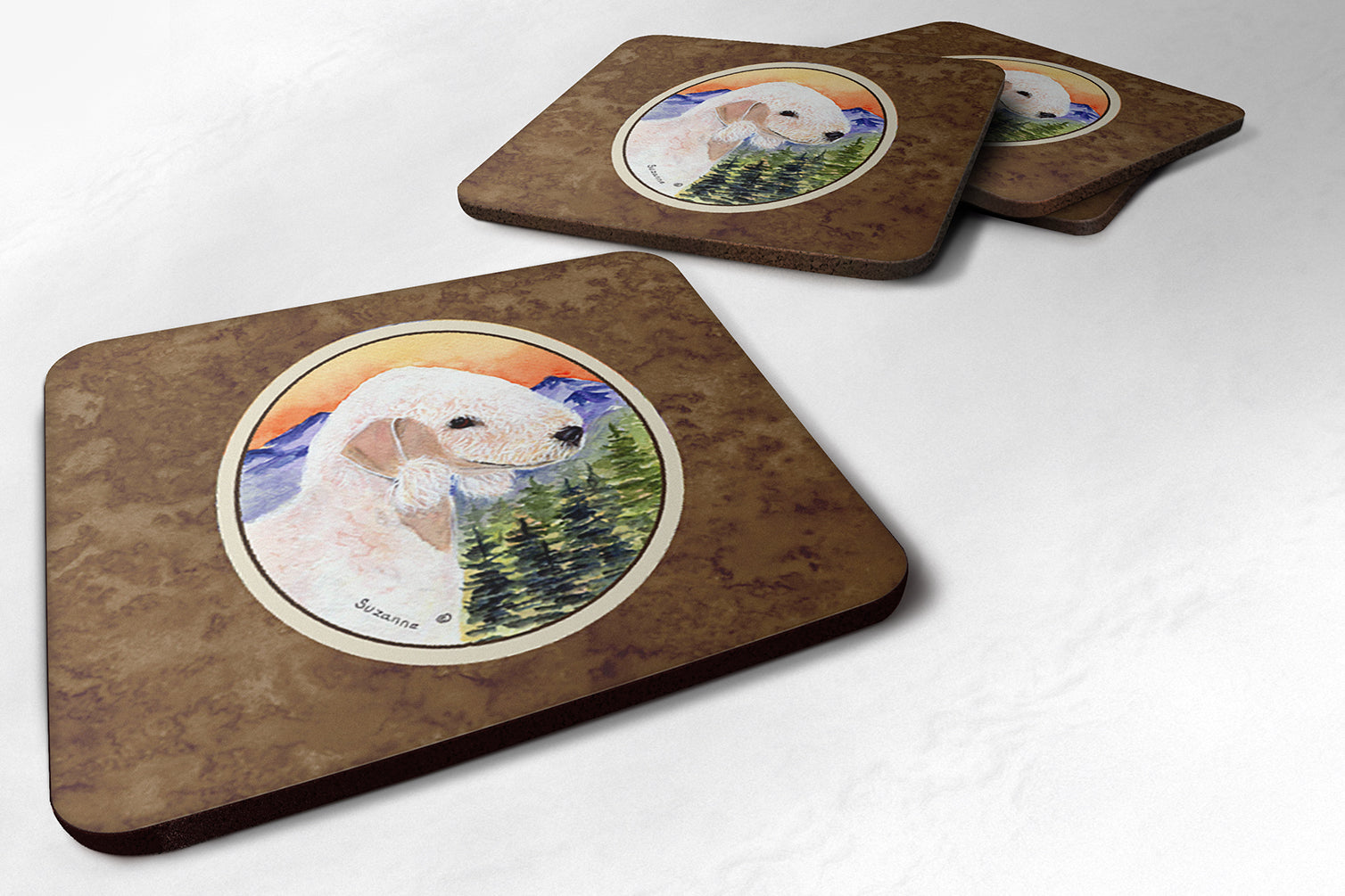 Set of 4 Bedlington Terrier Foam Coasters - the-store.com