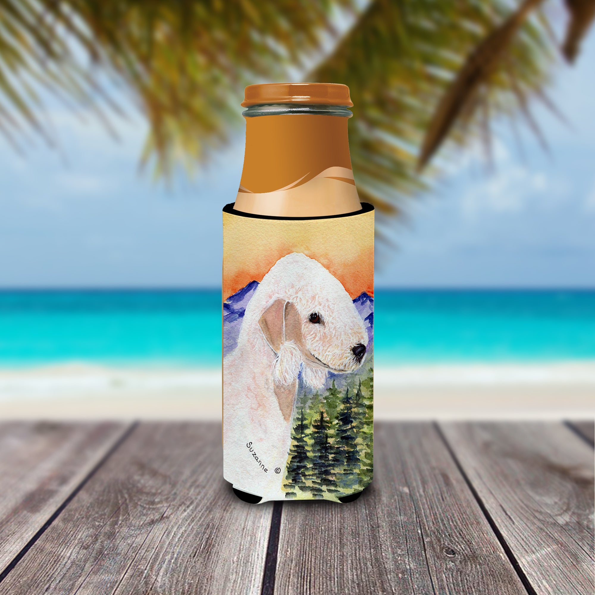 Bedlington Terrier Ultra Beverage Insulators for slim cans SS8158MUK.