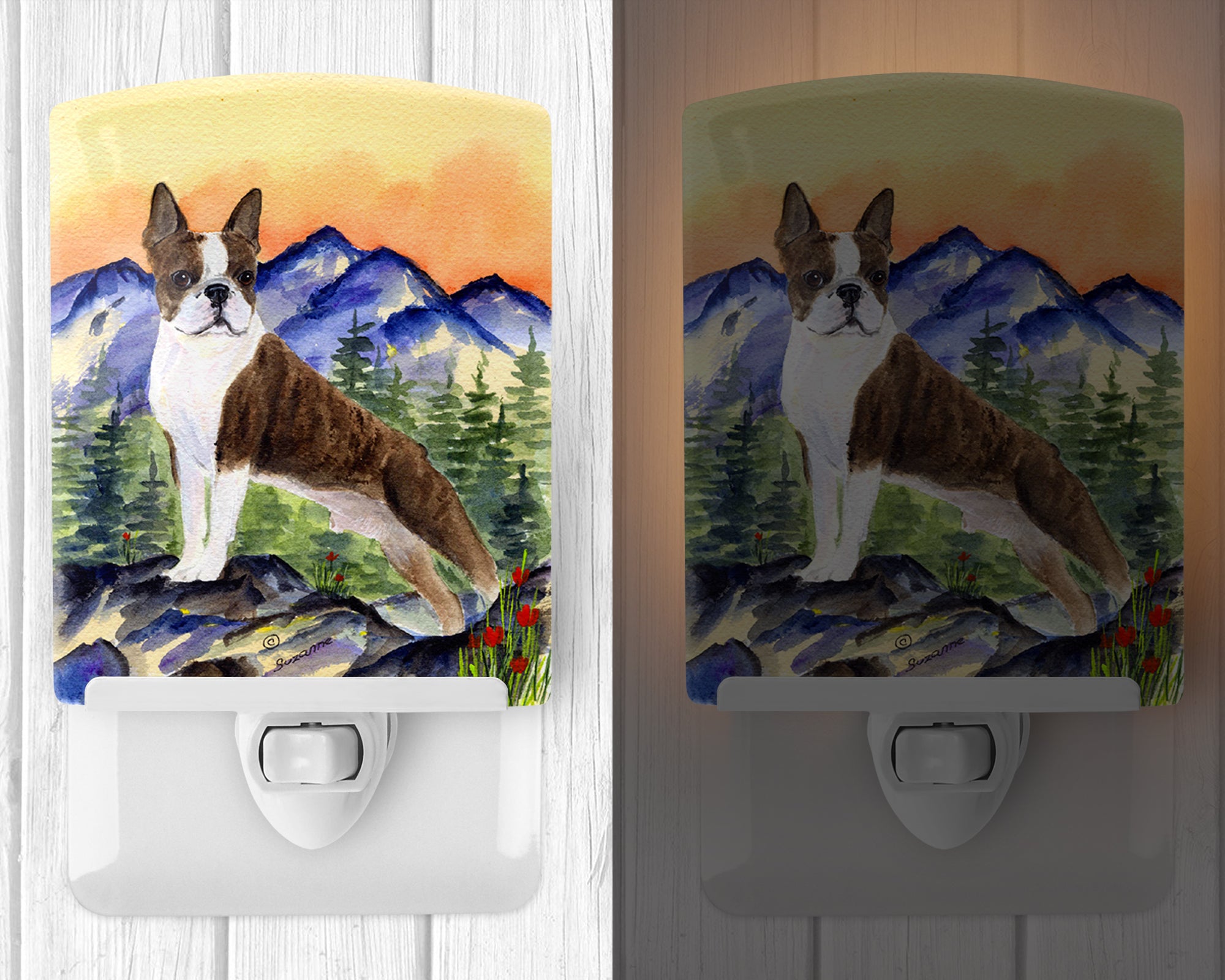 Boston Terrier Ceramic Night Light SS8162CNL - the-store.com