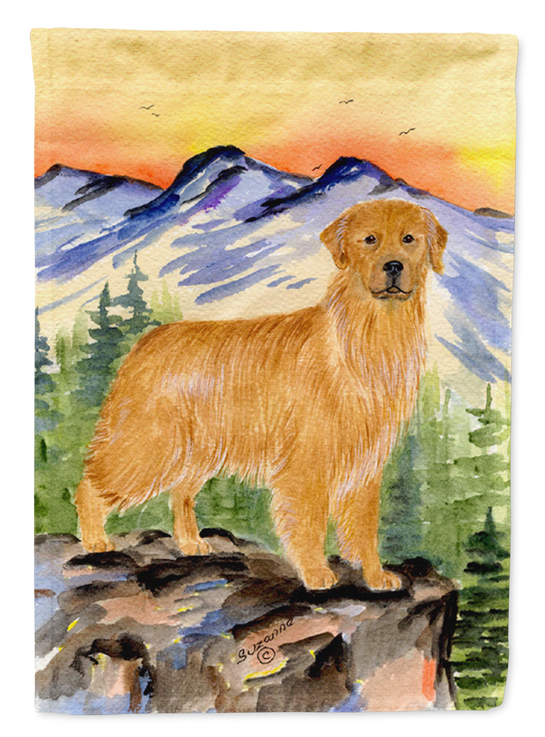 Golden Retriever Flag Canvas House Size  the-store.com.