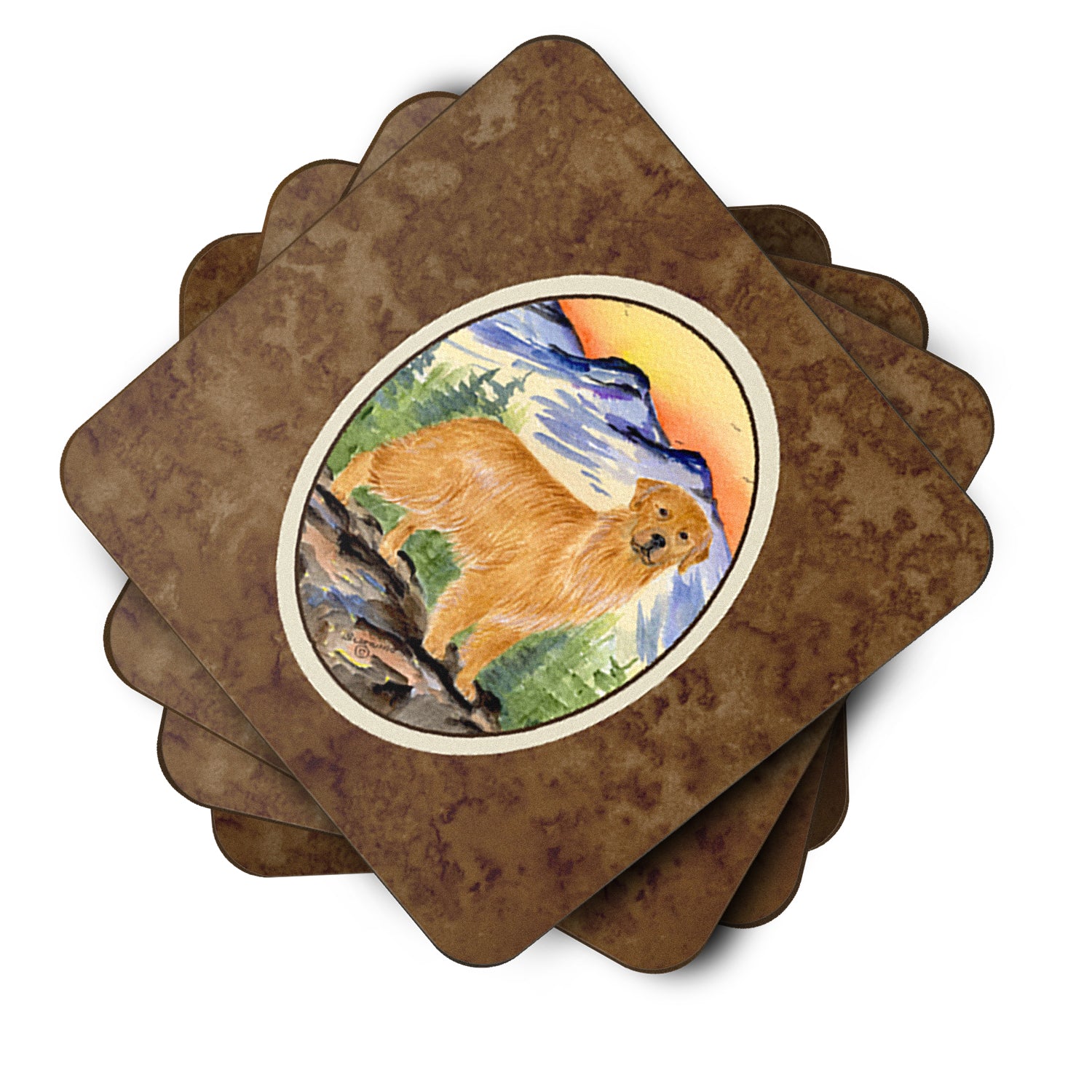 Set of 4 Golden Retriever Foam Coasters - the-store.com