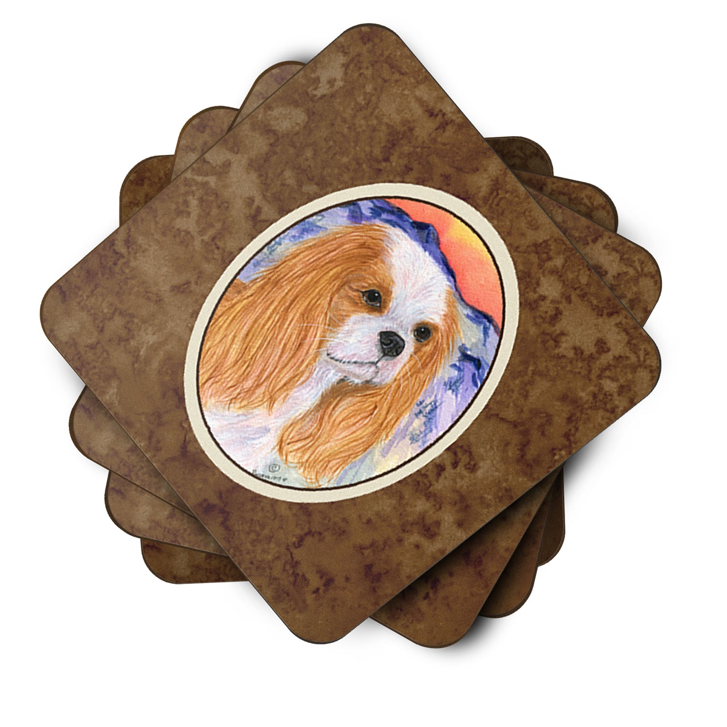 Set of 4 Cavalier Spaniel Foam Coasters - the-store.com