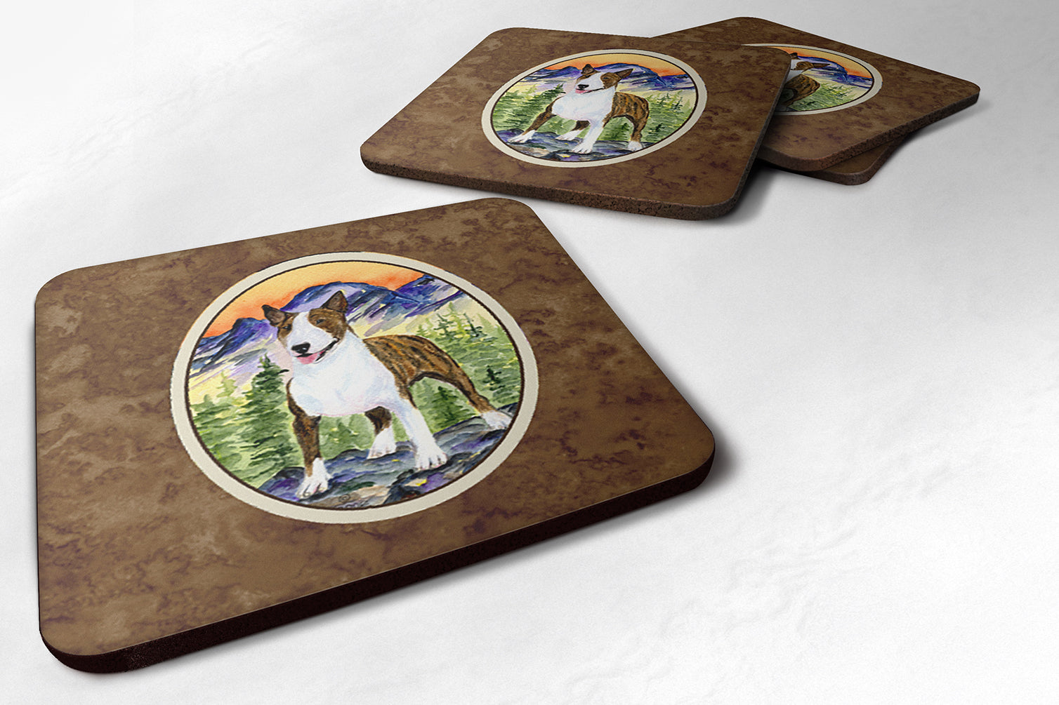 Set of 4 Bull Terrier Foam Coasters - the-store.com