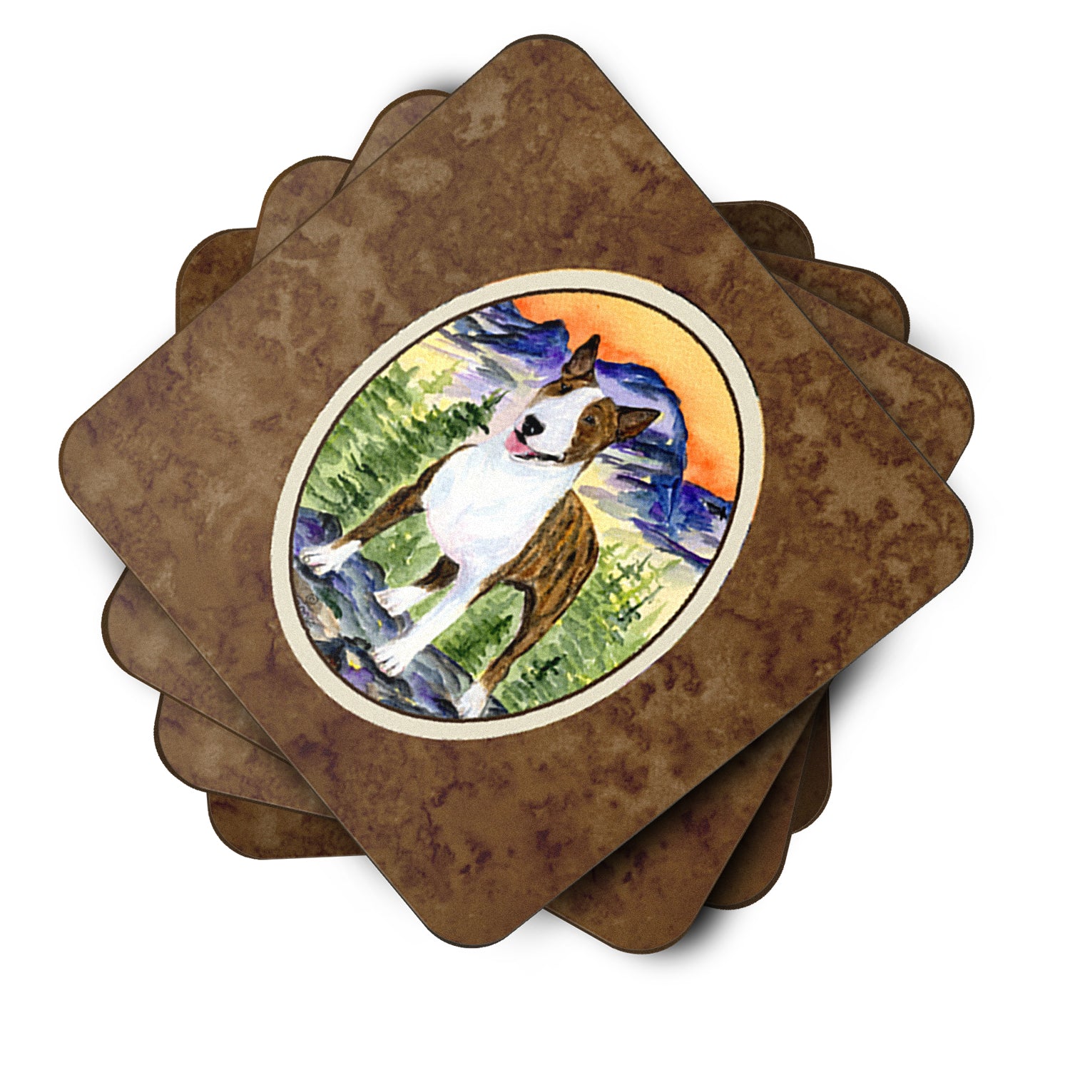 Set of 4 Bull Terrier Foam Coasters - the-store.com