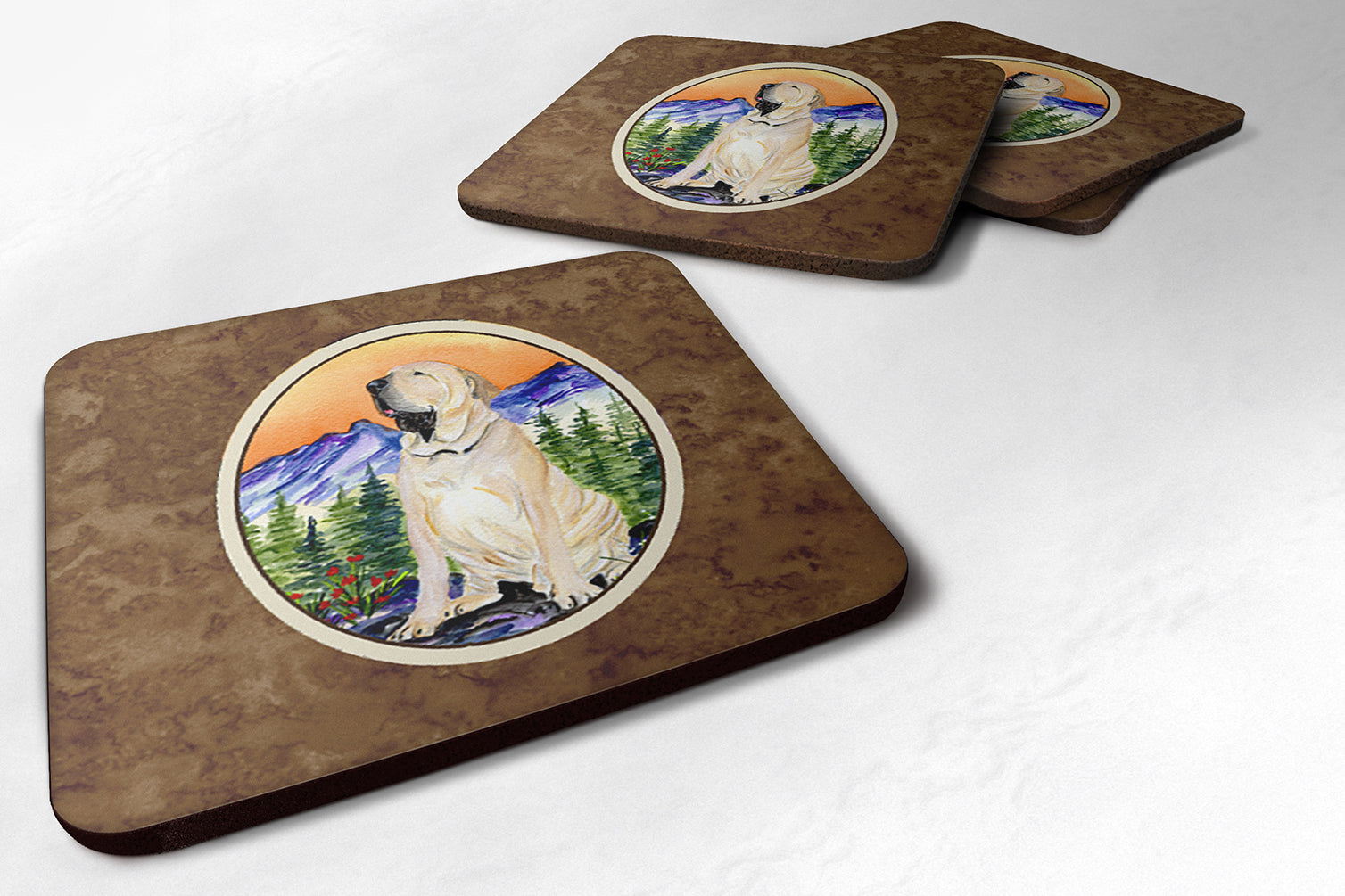 Set of 4 Brazilian Mastiff  / Fila Brasileiro  Foam Coasters - the-store.com