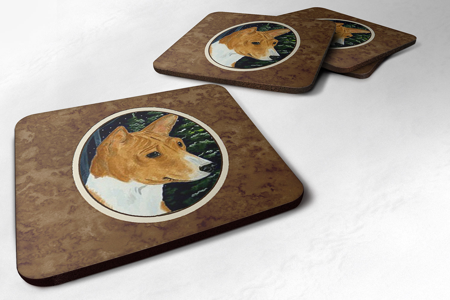 Set of 4 Basenji Foam Coasters - the-store.com