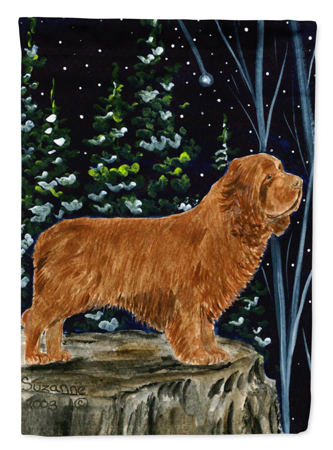 Sussex Spaniel Flag Canvas House Size  the-store.com.