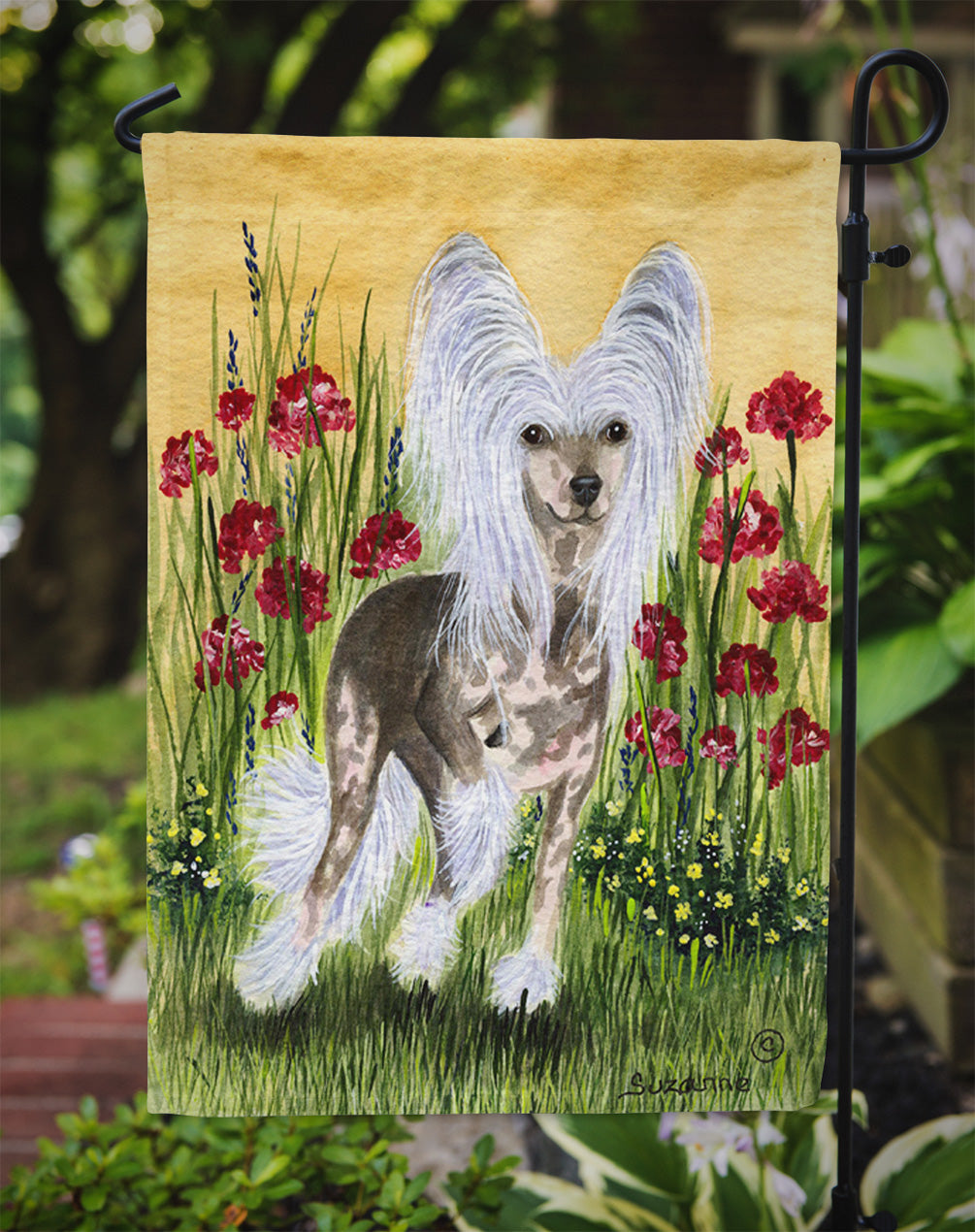 Chinese Crested Flag Garden Size.