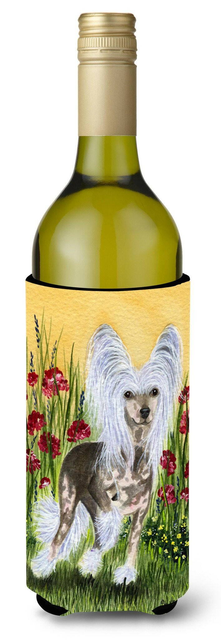 Chinese Crested Wine Bottle Beverage Insulator Beverage Insulator Hugger SS8185LITERK by Caroline&#39;s Treasures