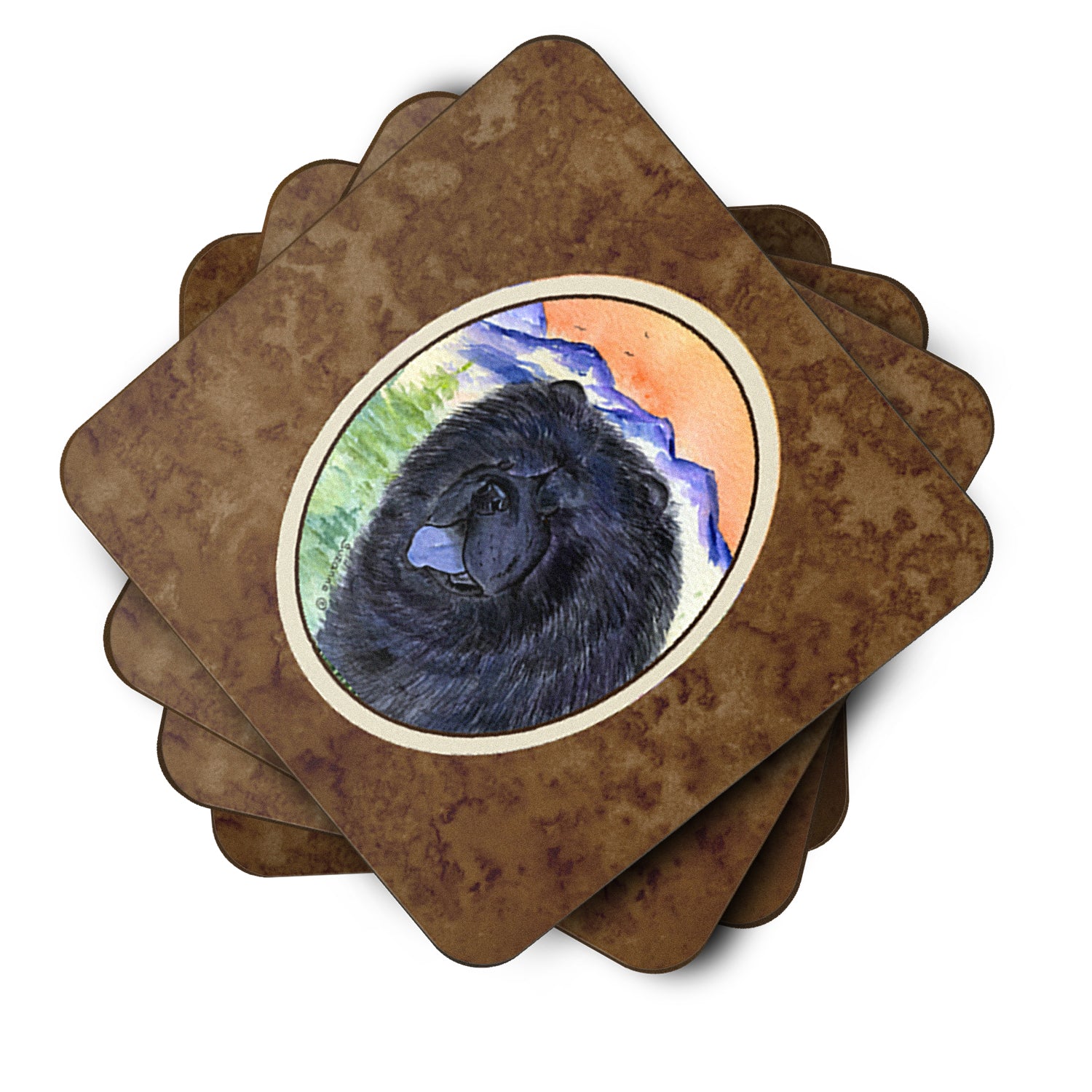 Set of 4 Chow Chow Foam Coasters - the-store.com