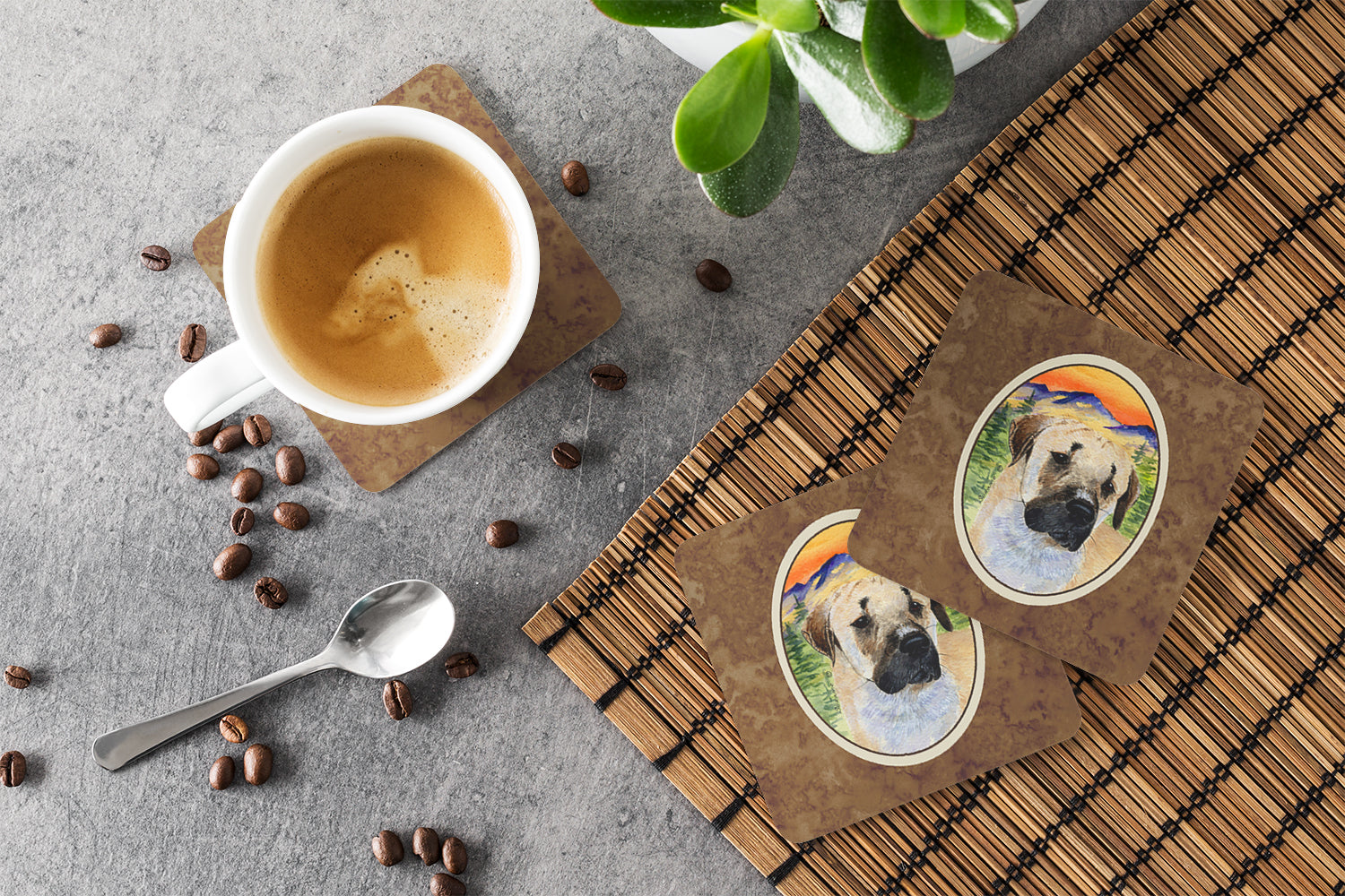 Set of 4 Anatolian Shepherd Foam Coasters - the-store.com