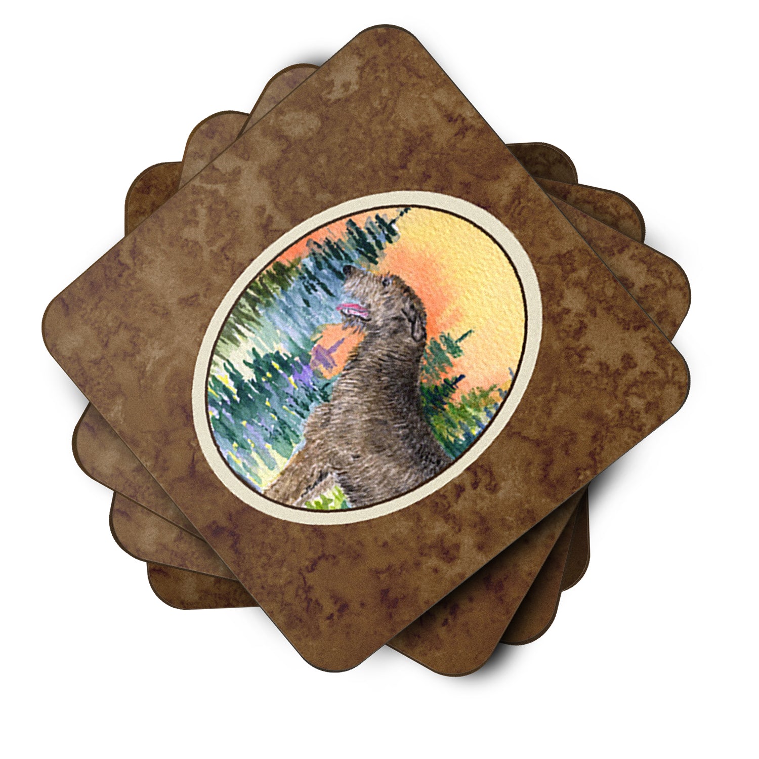 Set of 4 Irish Wolfhound Foam Coasters - the-store.com