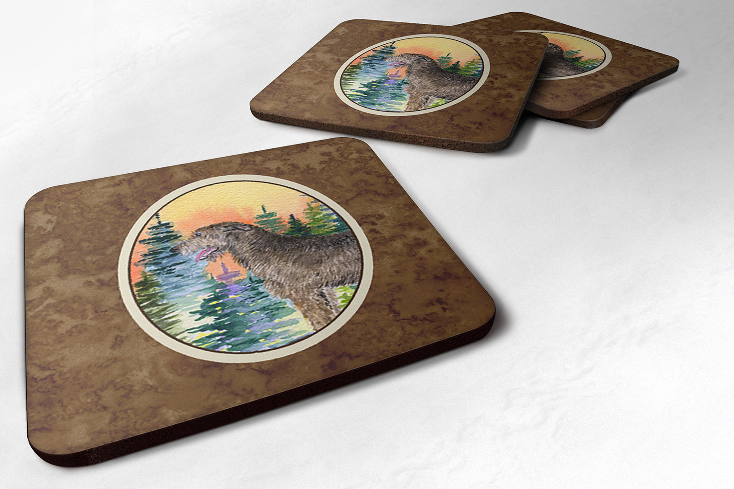 Set of 4 Irish Wolfhound Foam Coasters - the-store.com