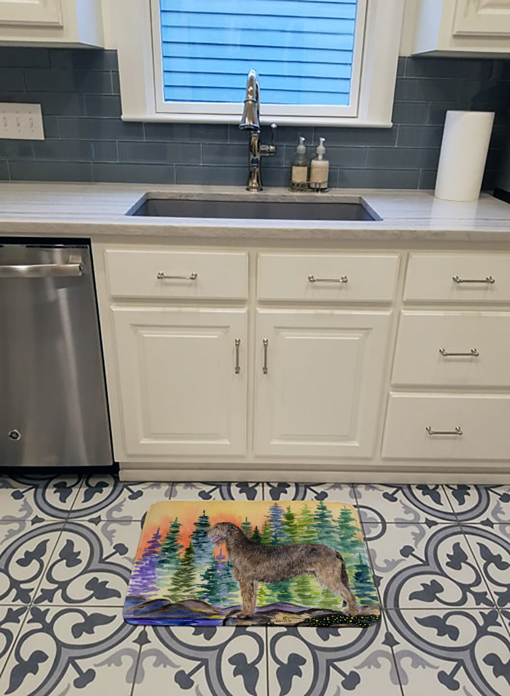 Irish Wolfhound Machine Washable Memory Foam Mat SS8205RUG - the-store.com