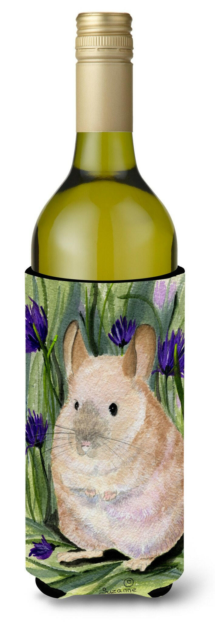 Chinchilla Wine Bottle Beverage Insulator Beverage Insulator Hugger by Caroline&#39;s Treasures