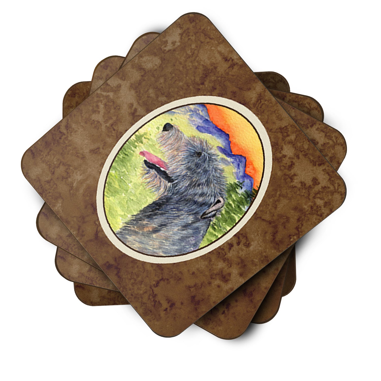 Set of 4 Irish Wolfhound Foam Coasters - the-store.com