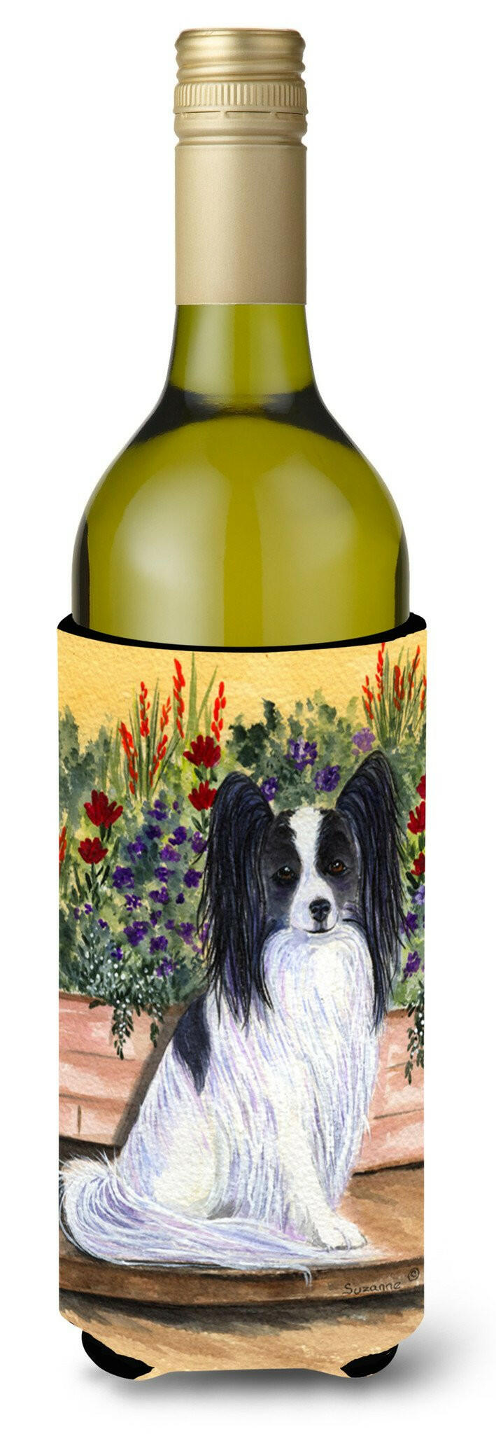 Papillon Wine Bottle Beverage Insulator Beverage Insulator Hugger SS8210LITERK by Caroline&#39;s Treasures