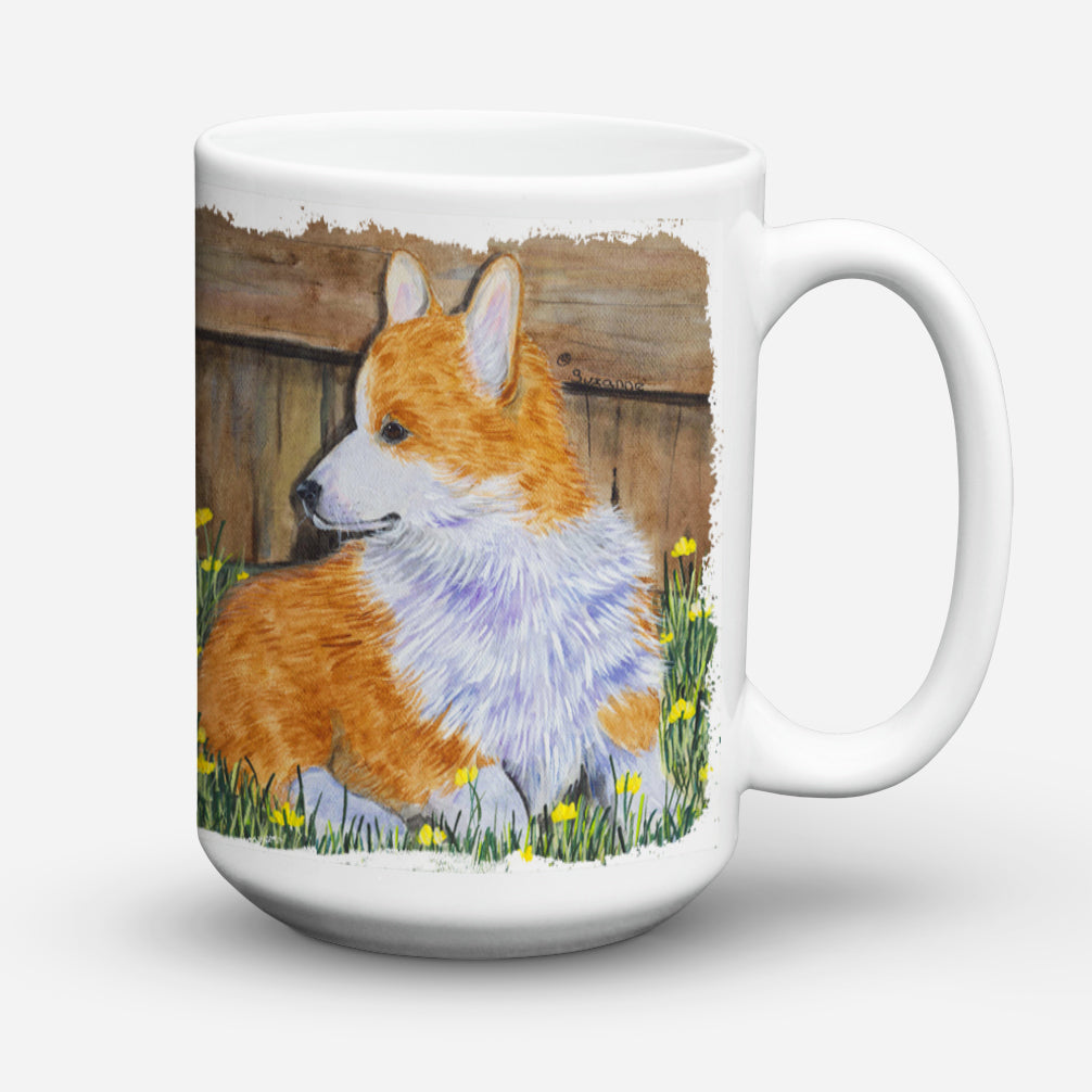 Corgi Dishwasher Safe Microwavable Ceramic Coffee Mug 15 ounce SS8213CM15  the-store.com.