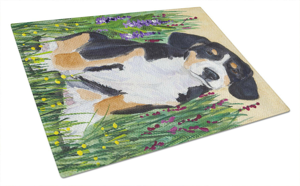 Entlebucher Mountain Dog Glass Cutting Board Large by Caroline&#39;s Treasures