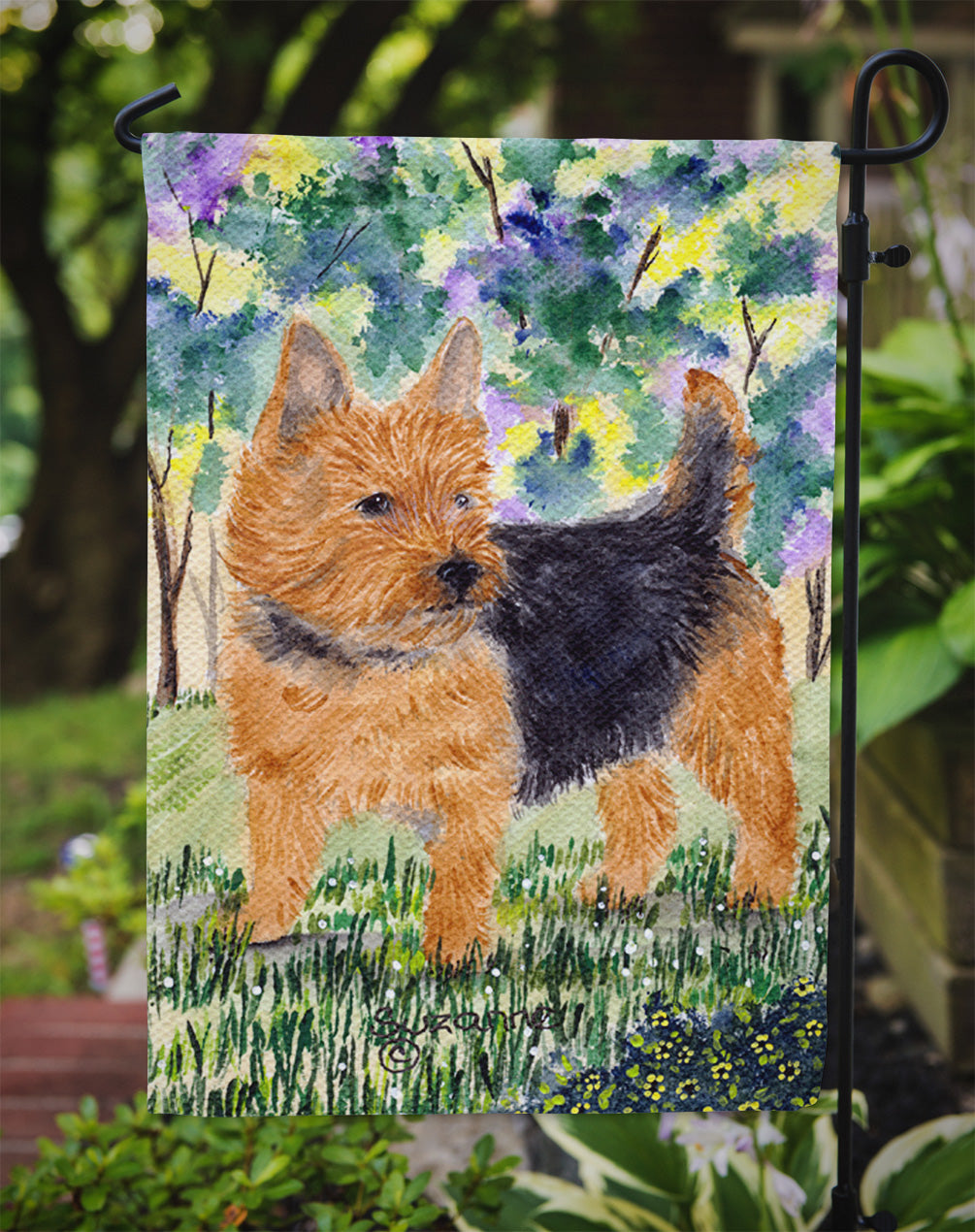 Norwich Terrier Flag Garden Size.