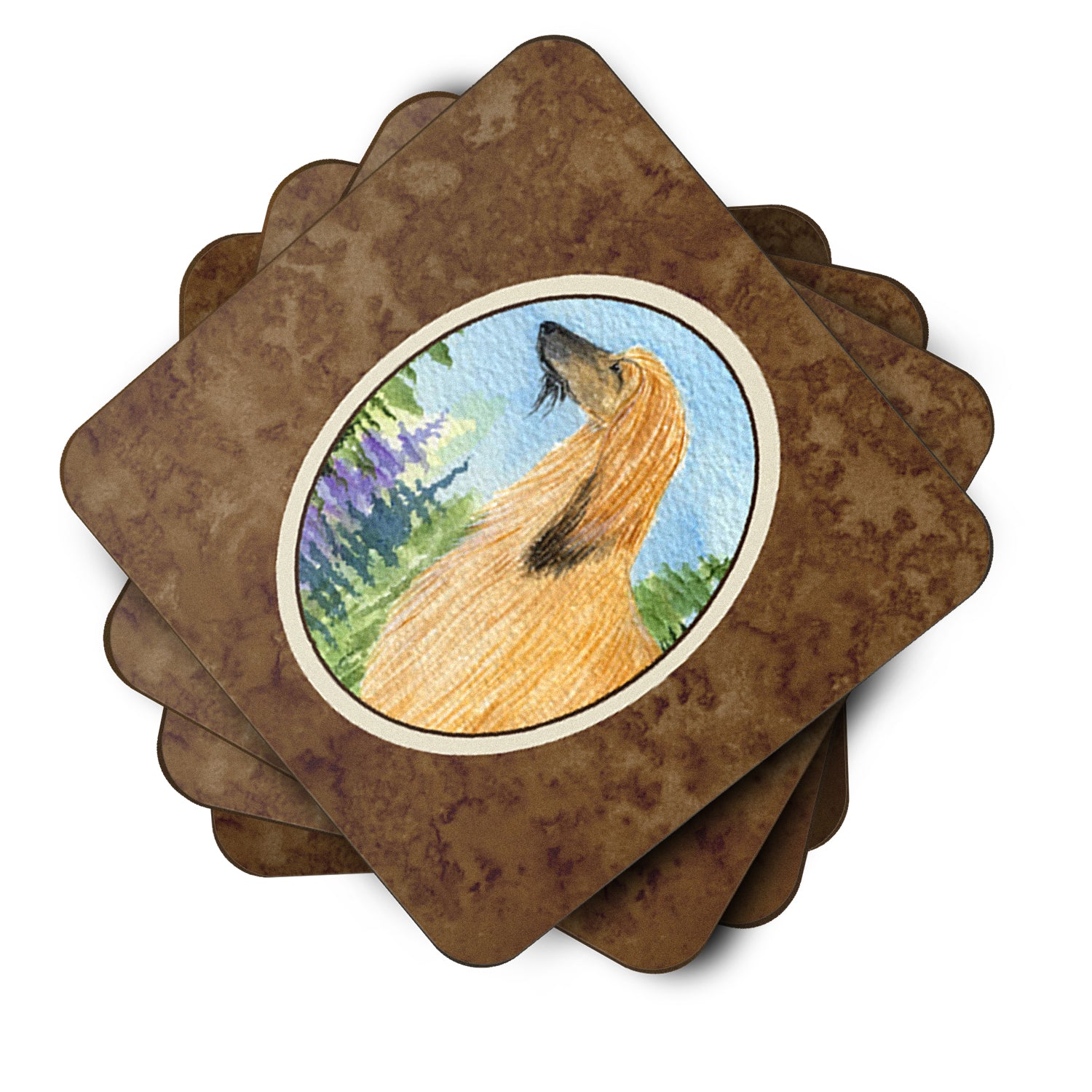 Set of 4 Afghan Hound Foam Coasters - the-store.com