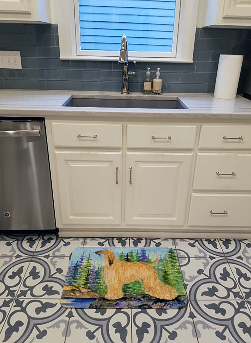 Afghan Hound Machine Washable Memory Foam Mat SS8220RUG - the-store.com