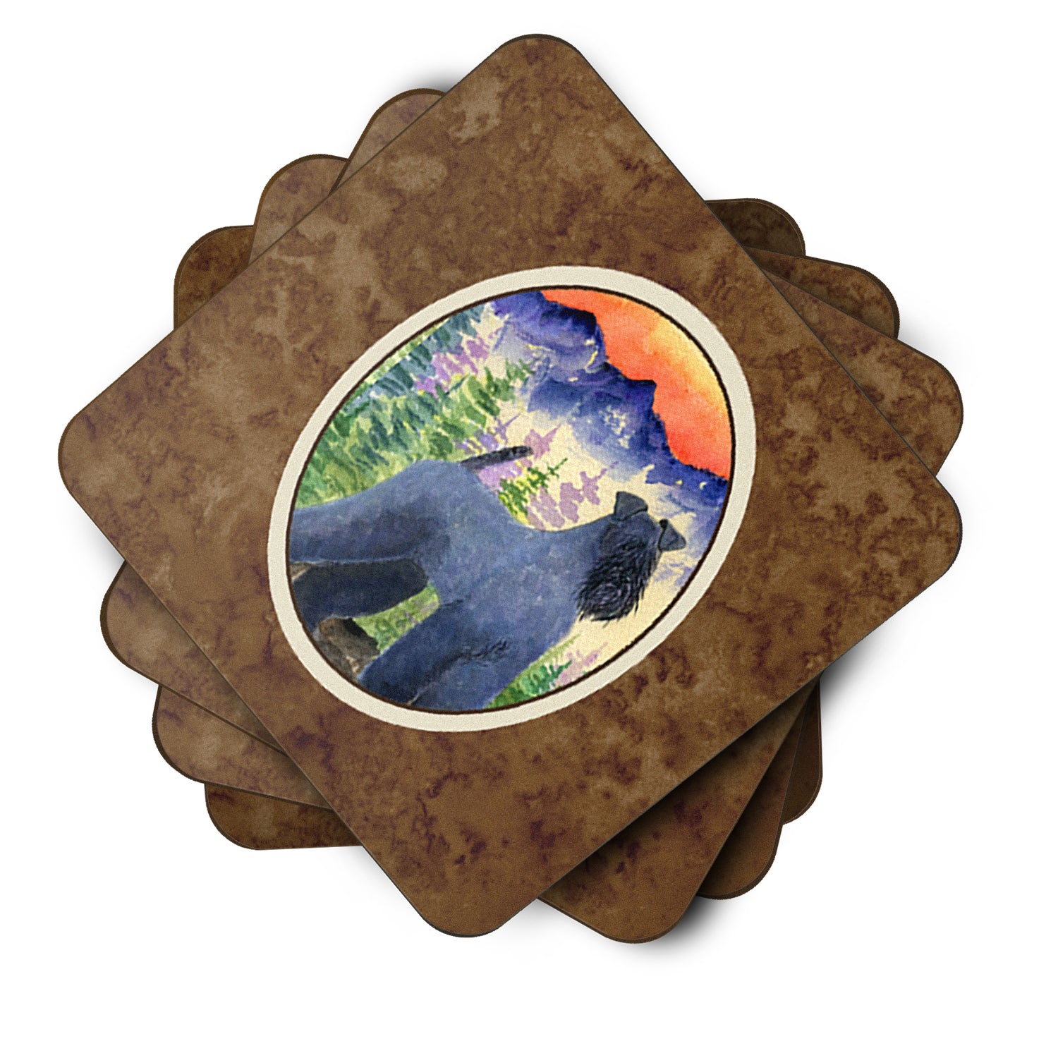 Set of 4 Kerry Blue Terrier Foam Coasters - the-store.com