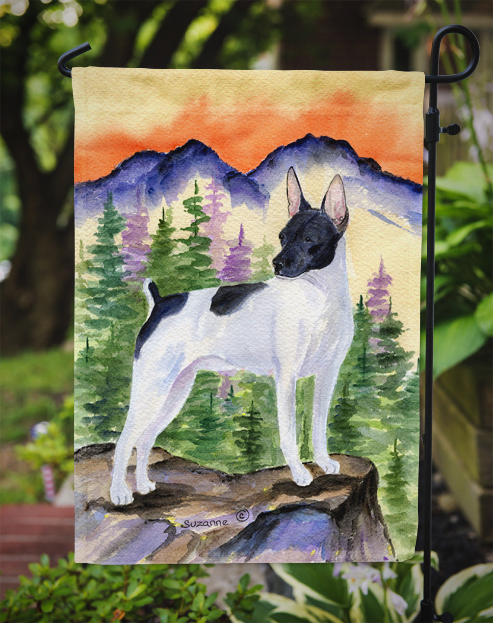 Rat Terrier Flag Garden Size.