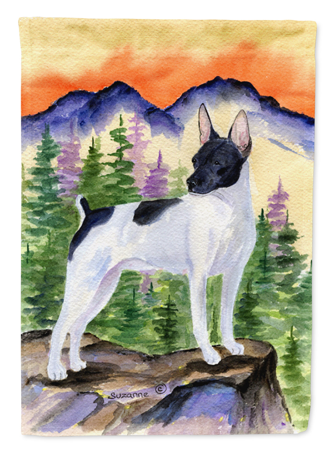 Rat Terrier Flag Garden Size.