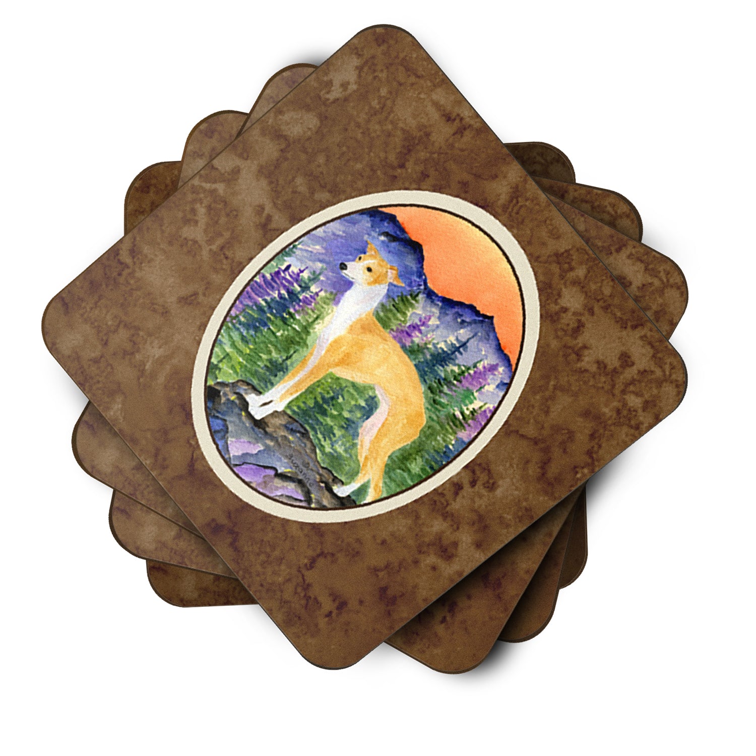 Set of 4 Italian Greyhound Foam Coasters - the-store.com